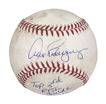2013 Alex Rodriquez Game Used and Signed Baseball Hit for Double (MLB Authenticated & PSA/DNA)